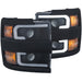 Anzo USA 111363 Projector Headlight Set; w/Plank Style Design; Black w/Amber; - Truck Part Superstore