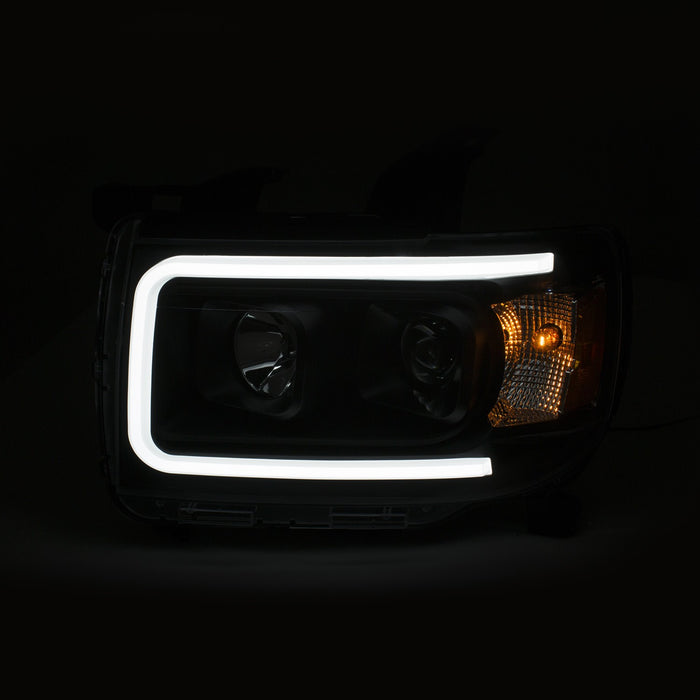 Anzo USA 111381 Projector Headlight Set; Plank Style; Clear Lens; Black Housing; Amber; Pair; - Truck Part Superstore