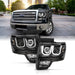 Anzo USA 111383 Projector Headlight Set w/U-Bar Switchback; Black w/Amber; - Truck Part Superstore