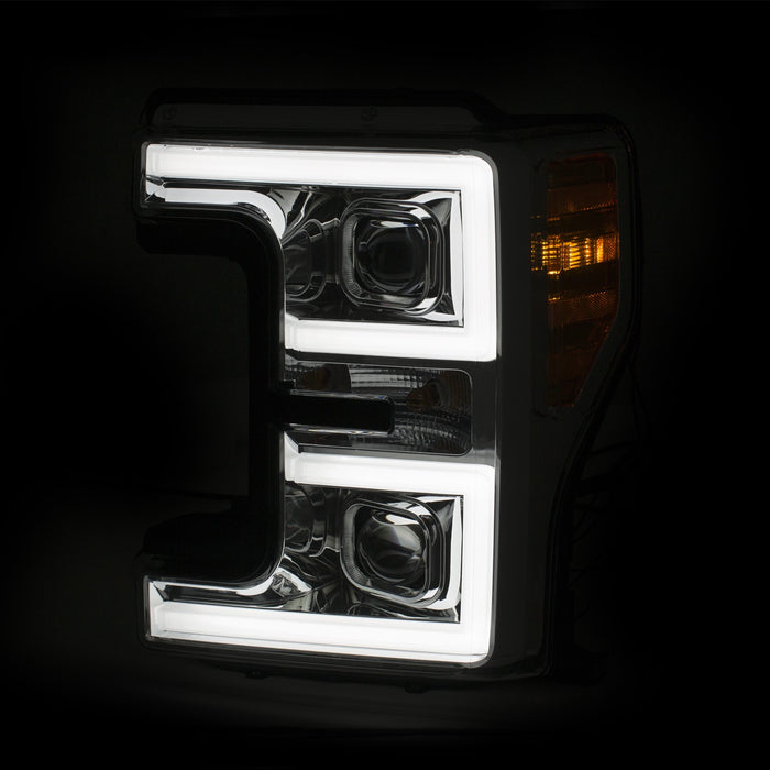 Anzo USA 111389 Projector Headlight Set; w/Plank Style Switchback; Chrome w/Amber; - Truck Part Superstore