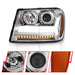 Anzo USA 111391 Projector Headlight Set; w/Plank Style Design; Chrome w/Amber; - Truck Part Superstore