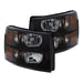 Anzo USA 111393 Crystal Headlight Set; Clear Lens; Black Housing; White/Amber; - Truck Part Superstore