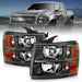 Anzo USA 111393 Crystal Headlight Set; Clear Lens; Black Housing; White/Amber; - Truck Part Superstore