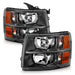 Anzo USA 111393 Crystal Headlight Set; Clear Lens; Black Housing; White/Amber; - Truck Part Superstore