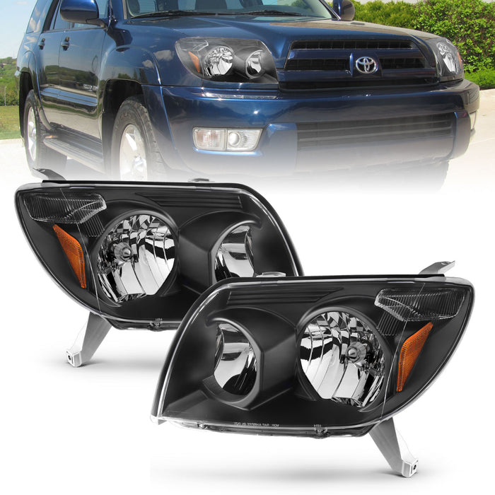 Anzo USA 111394 Crystal Headlight Set; Clear Lens; Black Housing; White/Amber; - Truck Part Superstore