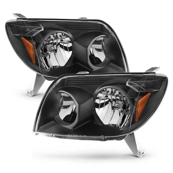 Anzo USA 111394 Crystal Headlight Set; Clear Lens; Black Housing; White/Amber; - Truck Part Superstore