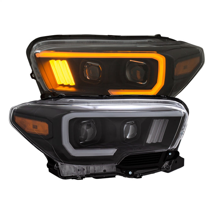 Anzo USA 111396 Projector Headlight Set; w/Plank Style Switchback; Black w/Amber; - Truck Part Superstore