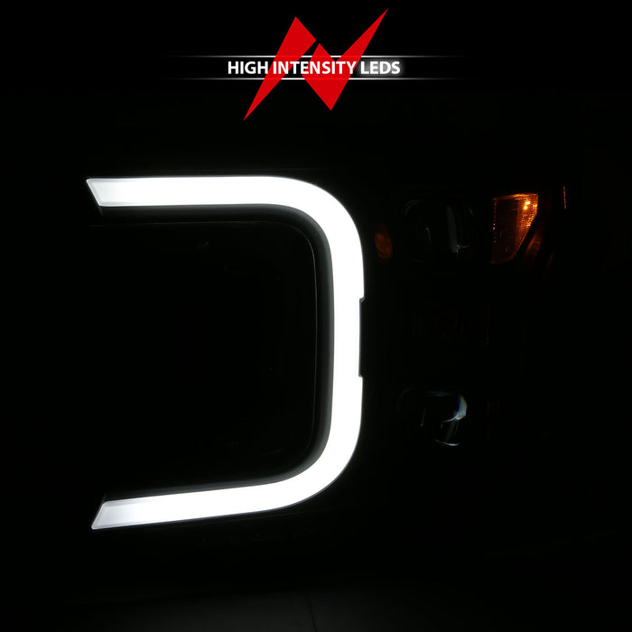 Anzo USA 111398 Projector Headlight Set; w/Plank Style Switchback; Black w/Amber; Pair; - Truck Part Superstore