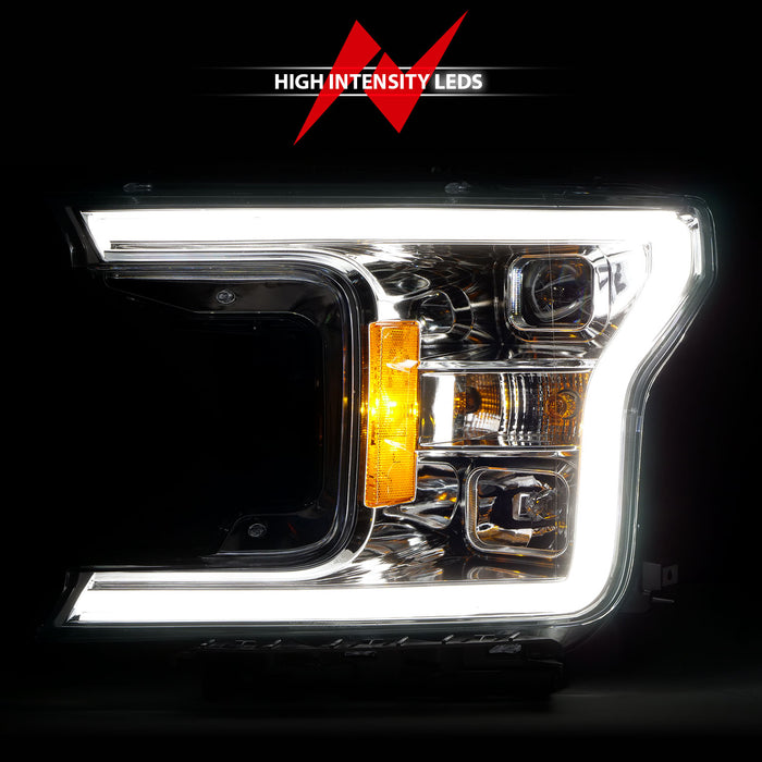 Anzo USA 111399 Projector Headlight Set; w/Plank Style Switchback; Chrome w/Amber; Pair; - Truck Part Superstore