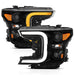 Anzo USA 111400 Projector Headlight Set; w/Plank Style Switchback; Black w/Amber; LED; - Truck Part Superstore