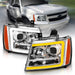 Anzo USA 111403 Projector Headlight Set; w/Plank Style Switchback; Chrome w/Amber; Pair; - Truck Part Superstore