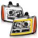 Anzo USA 111403 Projector Headlight Set; w/Plank Style Switchback; Chrome w/Amber; Pair; - Truck Part Superstore