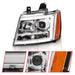 Anzo USA 111403 Projector Headlight Set; w/Plank Style Switchback; Chrome w/Amber; Pair; - Truck Part Superstore