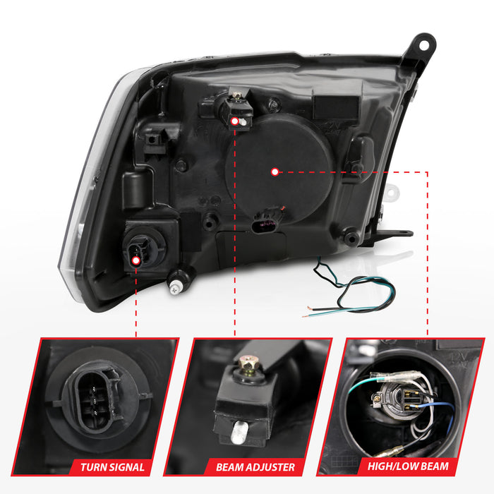 Anzo USA 111405 Projector Headlight Set; w/Plank Style Design; Chrome; - Truck Part Superstore