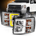 Anzo USA 111411 Projector Headlight Set; w/Plank Style Switchback; Chrome w/Amber; Pair; - Truck Part Superstore
