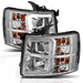 Anzo USA 111411 Projector Headlight Set; w/Plank Style Switchback; Chrome w/Amber; Pair; - Truck Part Superstore
