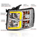 Anzo USA 111411 Projector Headlight Set; w/Plank Style Switchback; Chrome w/Amber; Pair; - Truck Part Superstore