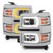 Anzo USA 111413 Projector Headlight Set; w/Plank Style Switchback; Chrome w/Amber; Pair; - Truck Part Superstore