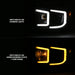 Anzo USA 111414 Projector Headlight Set; w/Plank Style Switchback; Black w/Amber; Pair; - Truck Part Superstore