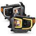 Anzo USA 111414 Projector Headlight Set; w/Plank Style Switchback; Black w/Amber; Pair; - Truck Part Superstore