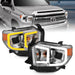 Anzo USA 111415 Projector Headlight Set; w/Plank Style Switchback; Chrome w/Amber; Pair; - Truck Part Superstore