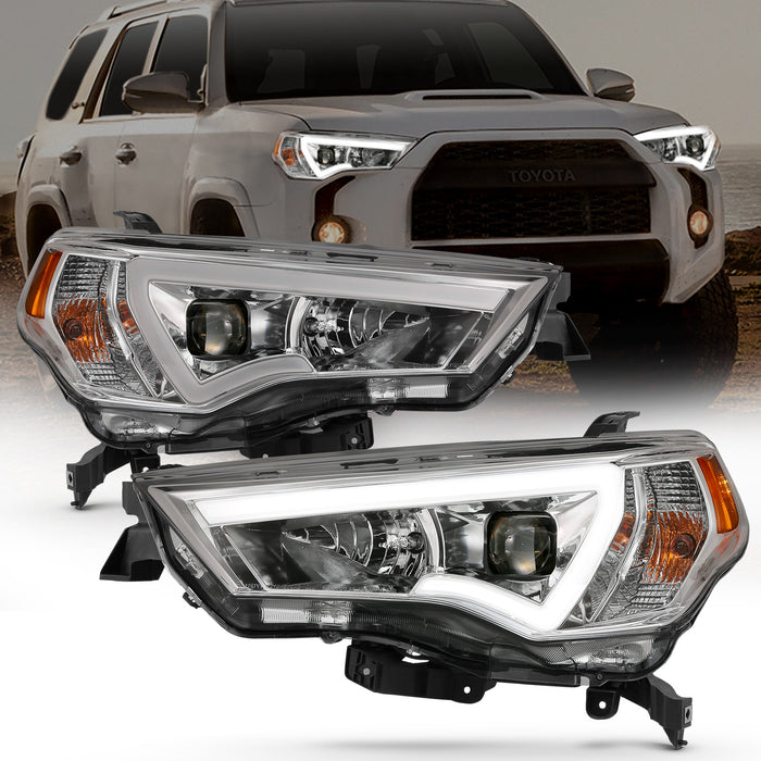 Anzo USA 111417 Projector Headlight Set; w/Plank Style Switchback; Chrome w/Amber; Pair; - Truck Part Superstore