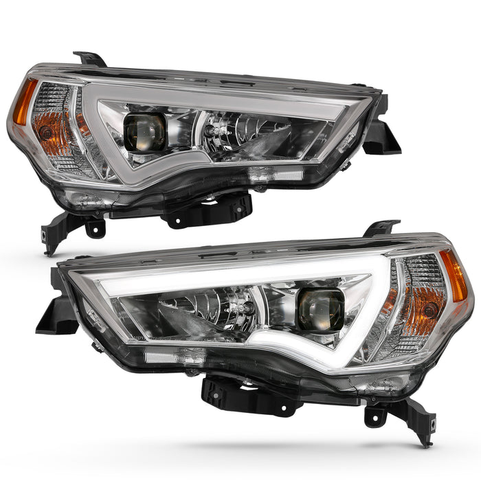 Anzo USA 111417 Projector Headlight Set; w/Plank Style Switchback; Chrome w/Amber; Pair; - Truck Part Superstore