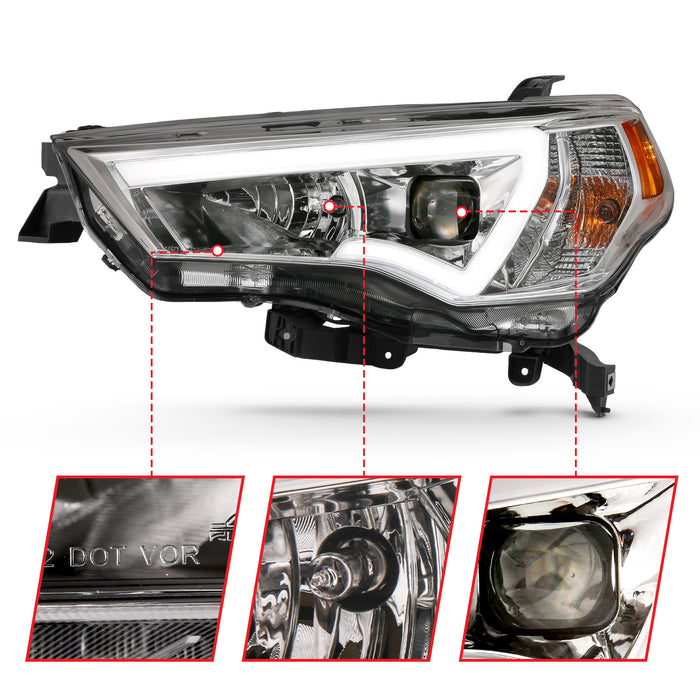Anzo USA 111417 Projector Headlight Set; w/Plank Style Switchback; Chrome w/Amber; Pair; - Truck Part Superstore
