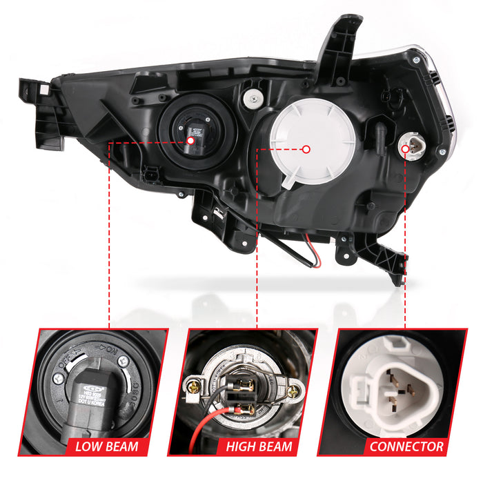 Anzo USA 111417 Projector Headlight Set; w/Plank Style Switchback; Chrome w/Amber; Pair; - Truck Part Superstore