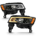 Anzo USA 111418 Projector Headlight Set; w/Plank Style Switchback; Black w/Amber; Pair; - Truck Part Superstore