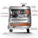 ANZO USA 111421 LED Projector Headlights w/ Plank Style Chrome w/ Amber - Truck Part Superstore