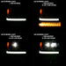 ANZO USA 111421 LED Projector Headlights w/ Plank Style Chrome w/ Amber - Truck Part Superstore