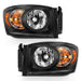 Anzo USA 111427 Crystal Headlight Set; Clear Lens; Black w/Amber Housing; Pair; - Truck Part Superstore