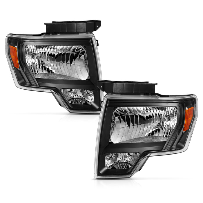 ANZO USA 111428 Crystal Headlight Black Amber - Truck Part Superstore