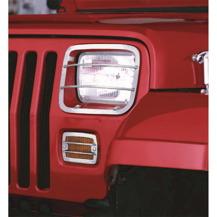 Rugged Ridge 11142.03 Euro Guard Kit Headlight/Turn Signal Guard; Stainless Steel; - Truck Part Superstore