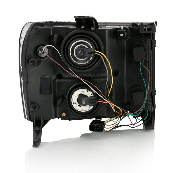 Anzo USA 111430 Crystal Headlight Set; Clear Lens; Black w/Amber Housing; Pair; - Truck Part Superstore