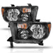 Anzo USA 111436 Crystal Headlight Set; Clear Lens; Black w/Amber Housing; Pair; - Truck Part Superstore