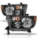 Anzo USA 111436 Crystal Headlight Set; Clear Lens; Black w/Amber Housing; Pair; - Truck Part Superstore