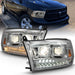 Anzo USA 111441 Projector Headlight Set; w/Switchback; Black w/Amber; Pair; - Truck Part Superstore