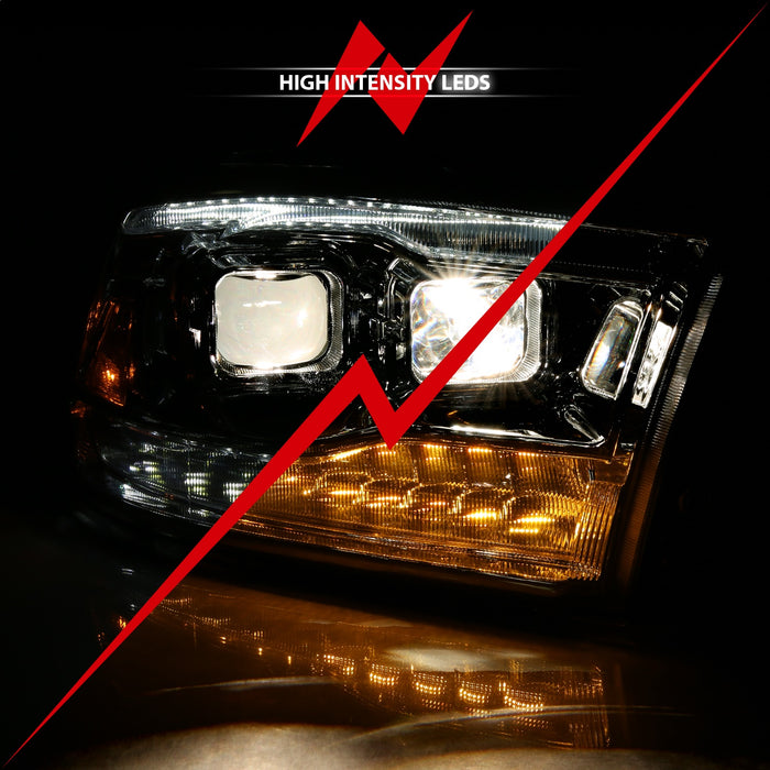 Anzo USA 111441 Projector Headlight Set; w/Switchback; Black w/Amber; Pair; - Truck Part Superstore