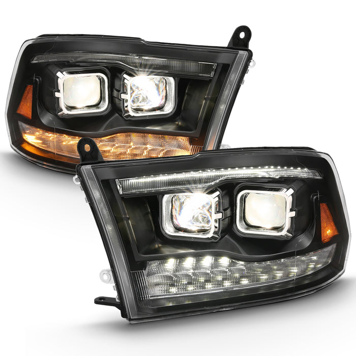 Anzo USA 111442 Projector Headlight Set; w/Switchback; Chrome w/Amber; Pair; - Truck Part Superstore