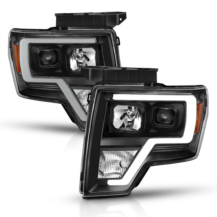 Anzo USA 111443 Projector Headlight Set; Light Bar H.L.; Black Amber; Pair; - Truck Part Superstore