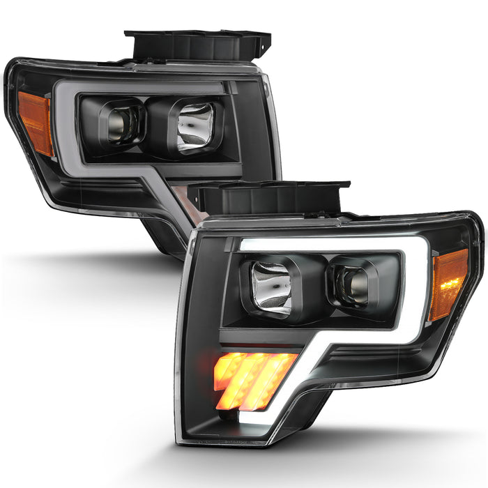 Anzo USA 111445 Projector Headlight Set; Light Bar G4 H.L.; Black Amber; Pair; - Truck Part Superstore