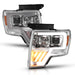 Anzo USA 111446 Projector Headlight Set; Clear Lens; Chrome w/Amber Housing; Pair; - Truck Part Superstore
