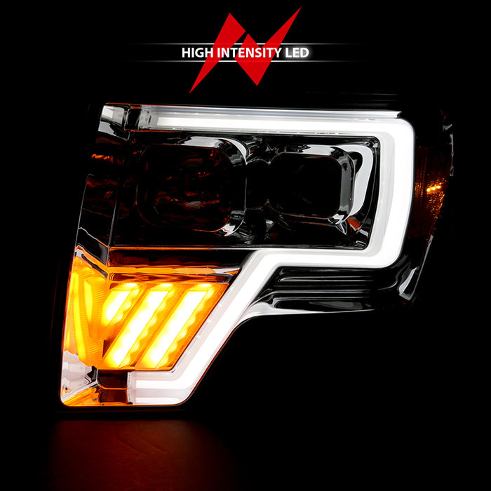 Anzo USA 111446 Projector Headlight Set; Clear Lens; Chrome w/Amber Housing; Pair; - Truck Part Superstore