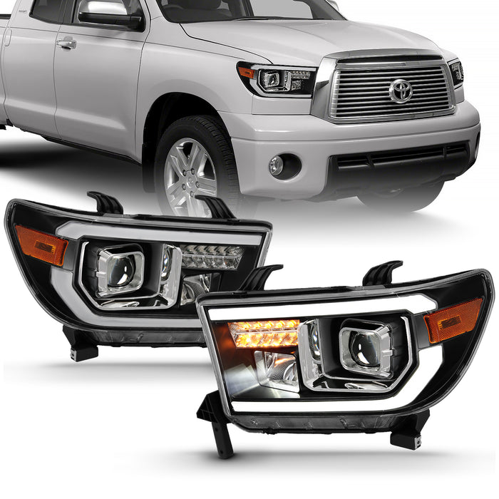 Anzo USA 111447 Projector Headlight Set; Light Bar H.L; w/Black Amber Lens; w/Halogen Bulb; - Truck Part Superstore