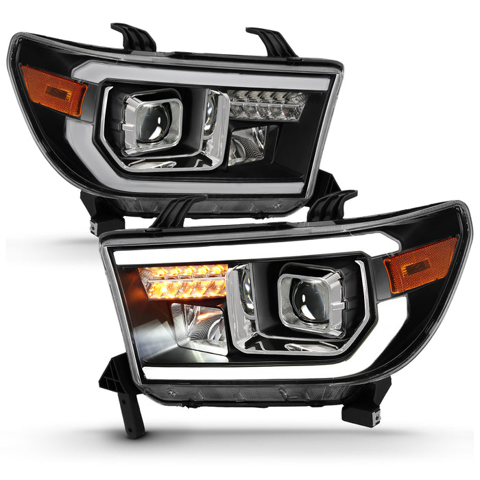 Anzo USA 111447 Projector Headlight Set; Light Bar H.L; w/Black Amber Lens; w/Halogen Bulb; - Truck Part Superstore
