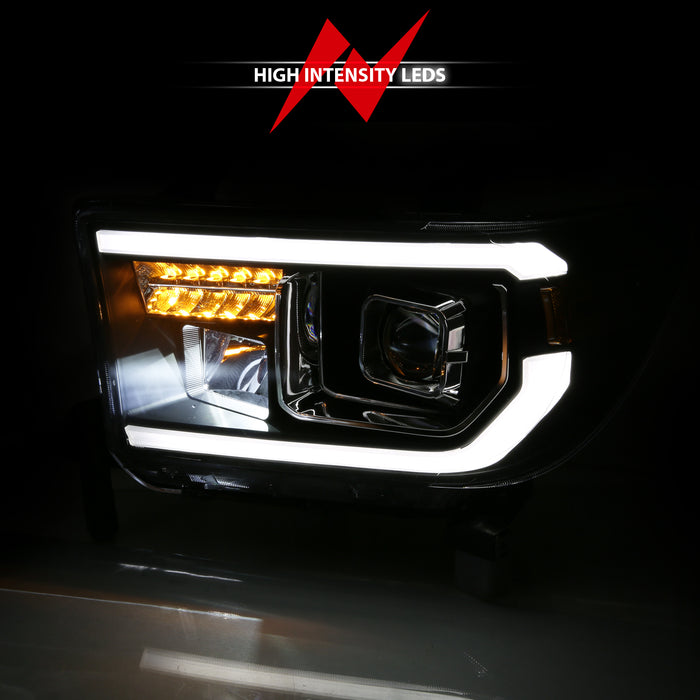 Anzo USA 111447 Projector Headlight Set; Light Bar H.L; w/Black Amber Lens; w/Halogen Bulb; - Truck Part Superstore