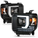Anzo USA 111450 Projector Headlight Set; Plank Style Headlight; Black; w/DRL; Pair; - Truck Part Superstore