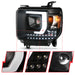 Anzo USA 111450 Projector Headlight Set; Plank Style Headlight; Black; w/DRL; Pair; - Truck Part Superstore